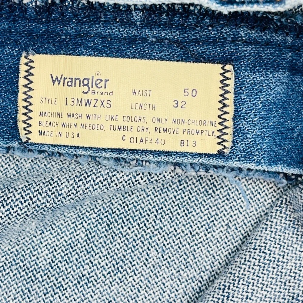 Vtg Wrangler Jeans Mens 50x32 Blue‎ Big & Tall Straight Leg Relaxed Fit 13MWZXS